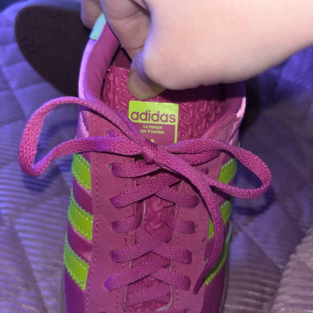 Adidas Neon Pink and Lime Sneakers Gazelles - Picture 5 of 8